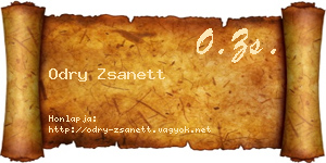 Odry Zsanett névjegykártya